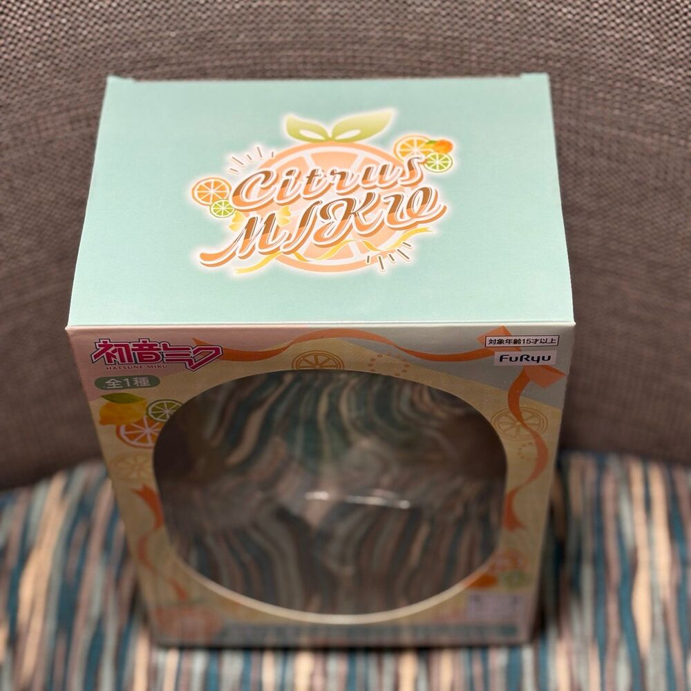 NIB Furyu Vocaloid Hastune Miku Citrus Miku Ver. Waifu Noodle Stopper Figure - Picture 5 of 5